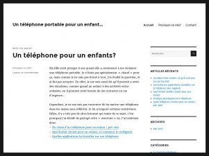 Un téléphone pour un enfant…